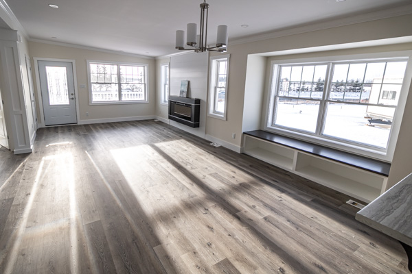 Wide Angle of Living Room and Dining Room with Bump-out